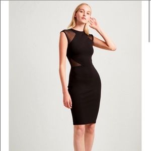 French Connection | Velvet Semi Sheer Mesh Bodycon Dress